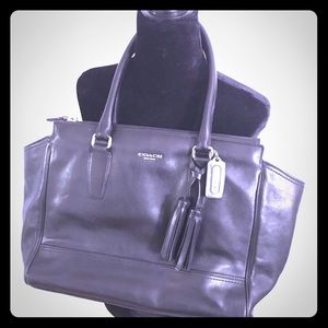 Black leather Coach bag